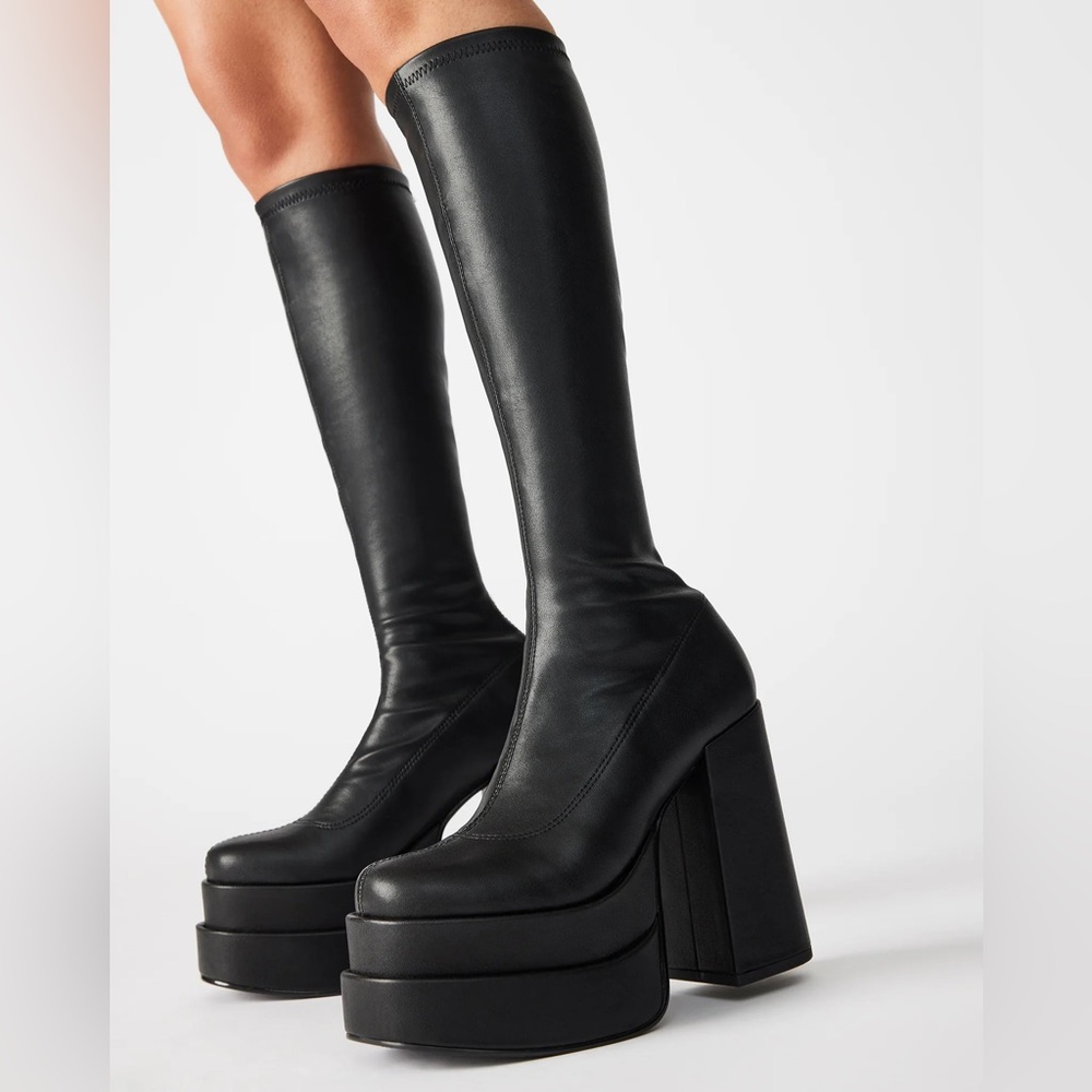 🆕🖤 NEW STEVE MADDEN CYPRESS 🖤🆕 | Black Platform Knee-High Boots
